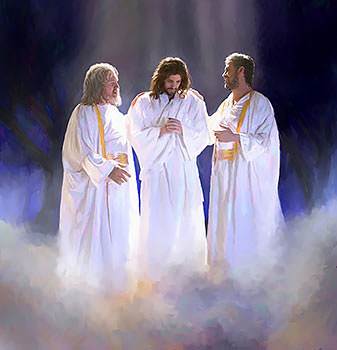 He was so bright that the disciples could hardly look at Him.